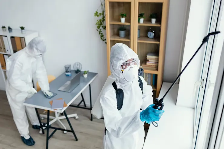 Pest control technician applying professional cockroach treatment in Yuma AZ